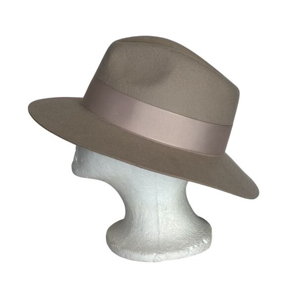 MORGAN & TAYLOR Women’s Fedora Hat 100% Australian Wool Beige - Picture 3 of 8